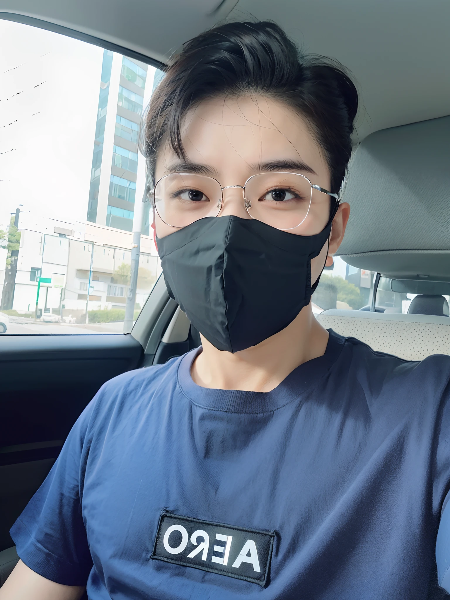 arafed man wearing a face mask in a car, wearing all black mempo mask, wearing mask, wearing facemask, one single mask, wearing a mask, wearing facemask and sunglasses, mask inside mask, full mask, black facemask, surgical mask covering mouth, no face mask, facemask, black mask, face mask, wearing transparent glass mask, mask