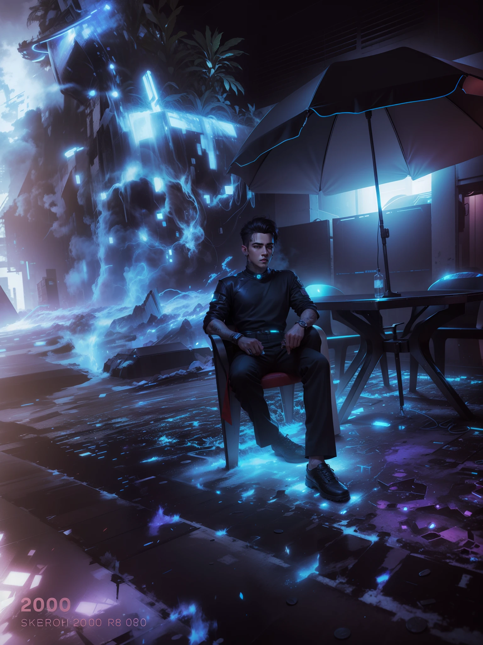 Change background cyberpunk handsome boy, realistic face, 8k ultra realistic