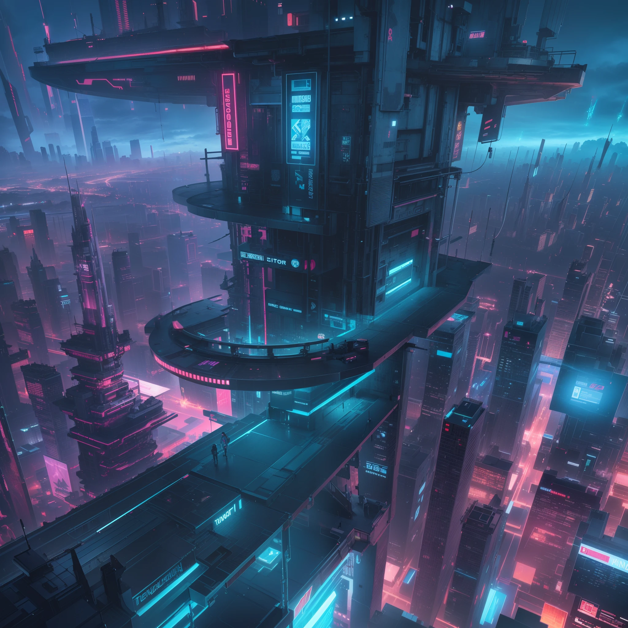 UHD, retina, anatomically correct, textured skin, super detail, best quality, highres,cyberpunk city,A gigantic town,(Houses suspended in the sky:1.3),(sky cities:1.3),Near-futuristic style,Fluorescent blue city lighting,Virtual projection poster,(Airboats flying around:1.2),(8K、HighestQuali、tmasterpiece:1.2)、(hentail realism、pfotorealistic:1.37)、hyper-detailing