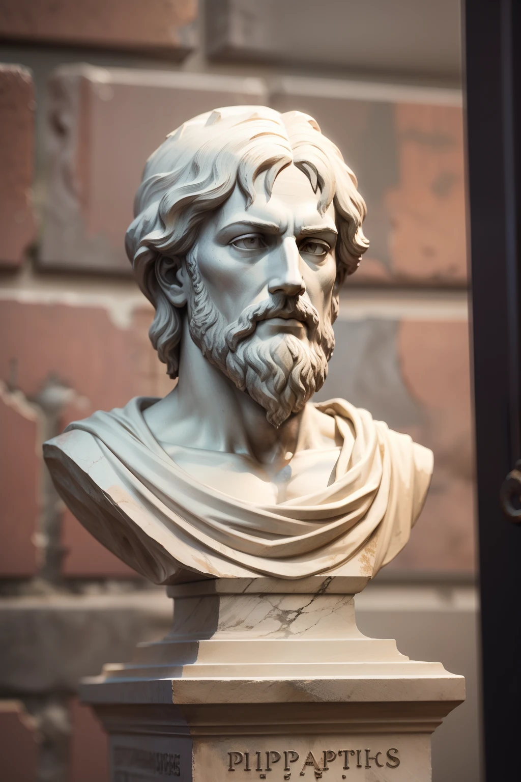 Realistic ancient philosopher Epictetus statue