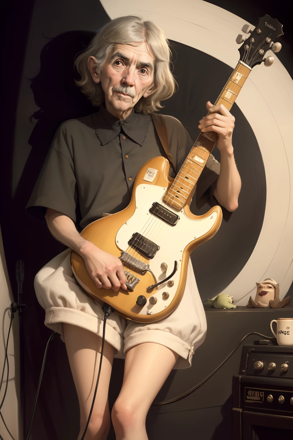 George Harrison, As a sock puppet,concept art, 4k