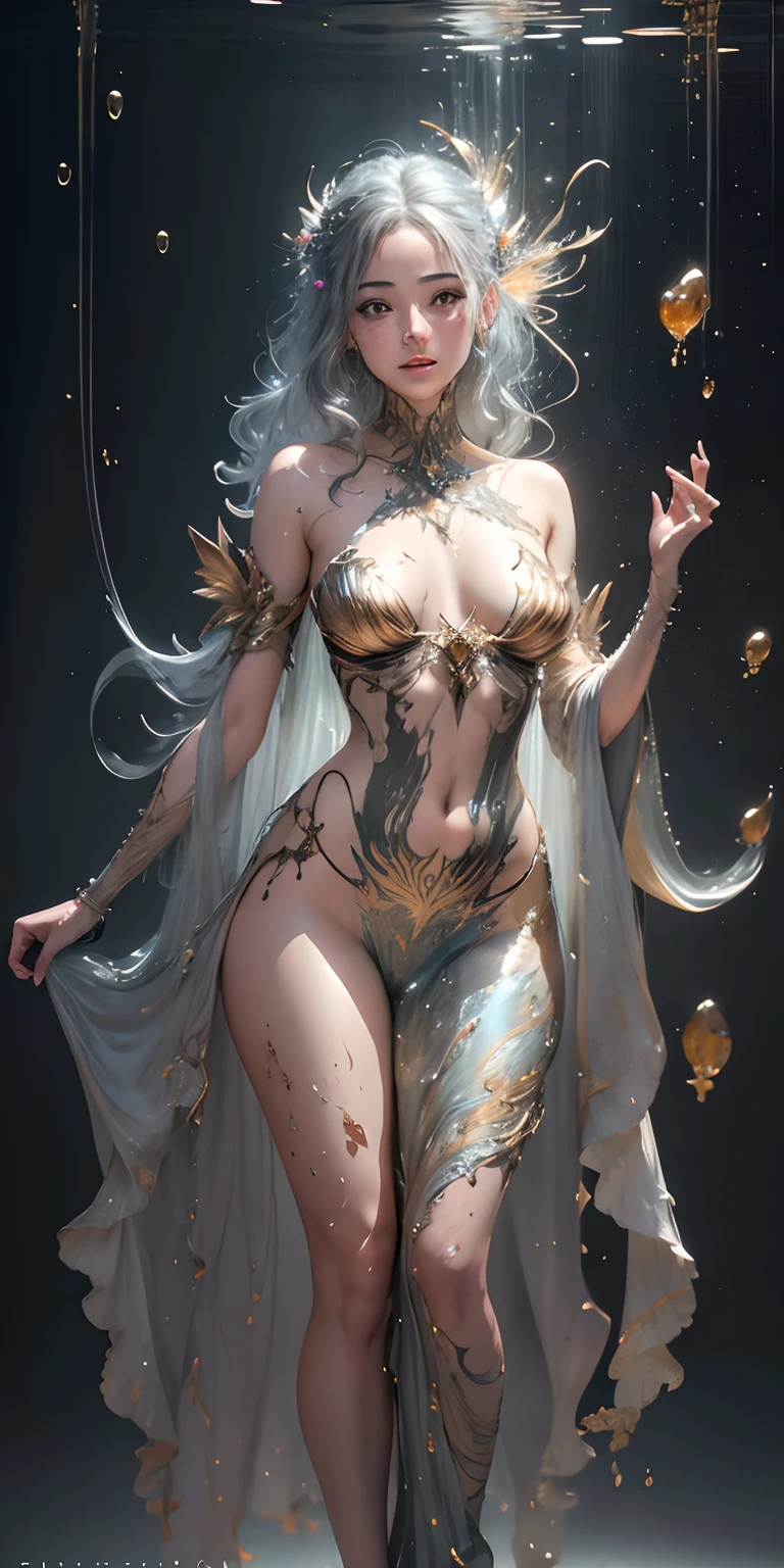 art by carne griffiths and wadim kashin concept art, mujer desnuda, classical dancer,psychedelic dancer movement, moving sea wave, body art by sakimichan art, palette knife oil painting, metallic colors, olpntng style, beautiful girl, splash effect, sea, extremely soft, flowing paint, 3d liquid painting, 3d fractals, gold-silver-bronze metallic colors, light particles, dreamy, alcohol ink, 3d soft relief, shimmering sparkles, dreamy glow, alberto seveso concept art, anna dittmann, arthur rackham, 16k, metallic gray tone oil painting, dripping paint, gold-silver oil painting and bronze, greatest hits, dripping paint, paint rain metallic colors, full body, full body, girl, big buttocks, watercolor paper texture skin, watercolor texture skin, piel metalica dorada y plateada, olpntng style, young girl, splash effect, sea, extremely smooth, fluid, 3d fractals, light particles, dreamy, alcohol ink, smooth, shimmering, dreamy glow, conceptual art by alberto seveso, anna dittmann, arthur rackham, 16k, oil painting, heavy strokes, paint dripping, oil painting, heavy strokes, paint dripping, mujer desnuda, dama desnuda