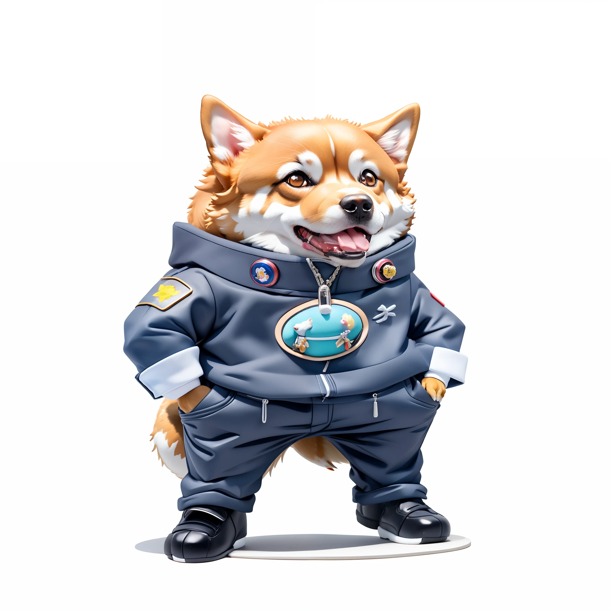 blind box toy style, anime style illustration of a man and a dog dressed in formal clothing, anthropomorphic shiba inu, inspired by Shiba Kōkan, shiba inu cosmonaut, shiba inu holding a baseball bat, shiba inu cosmonaut portrait, shibu inu, shiba inu, shiba inu portrait