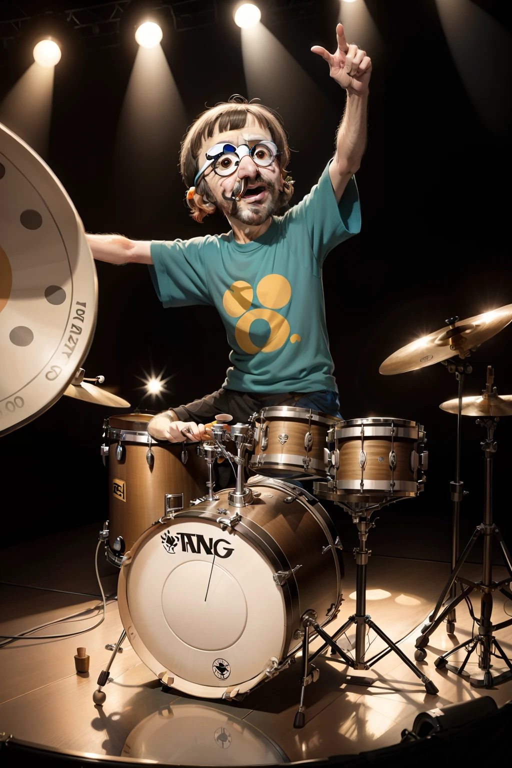 Ringo Starr, As a sock puppet, playing drums, concept art, 4k