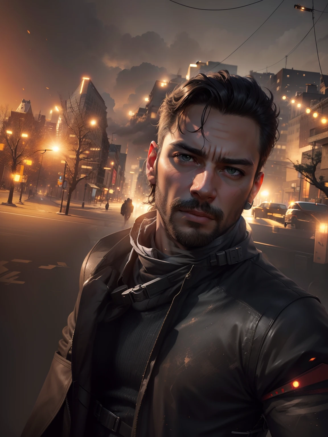 Change background, realistic face, dark, handsome, goggles on eyes, 8k resolution