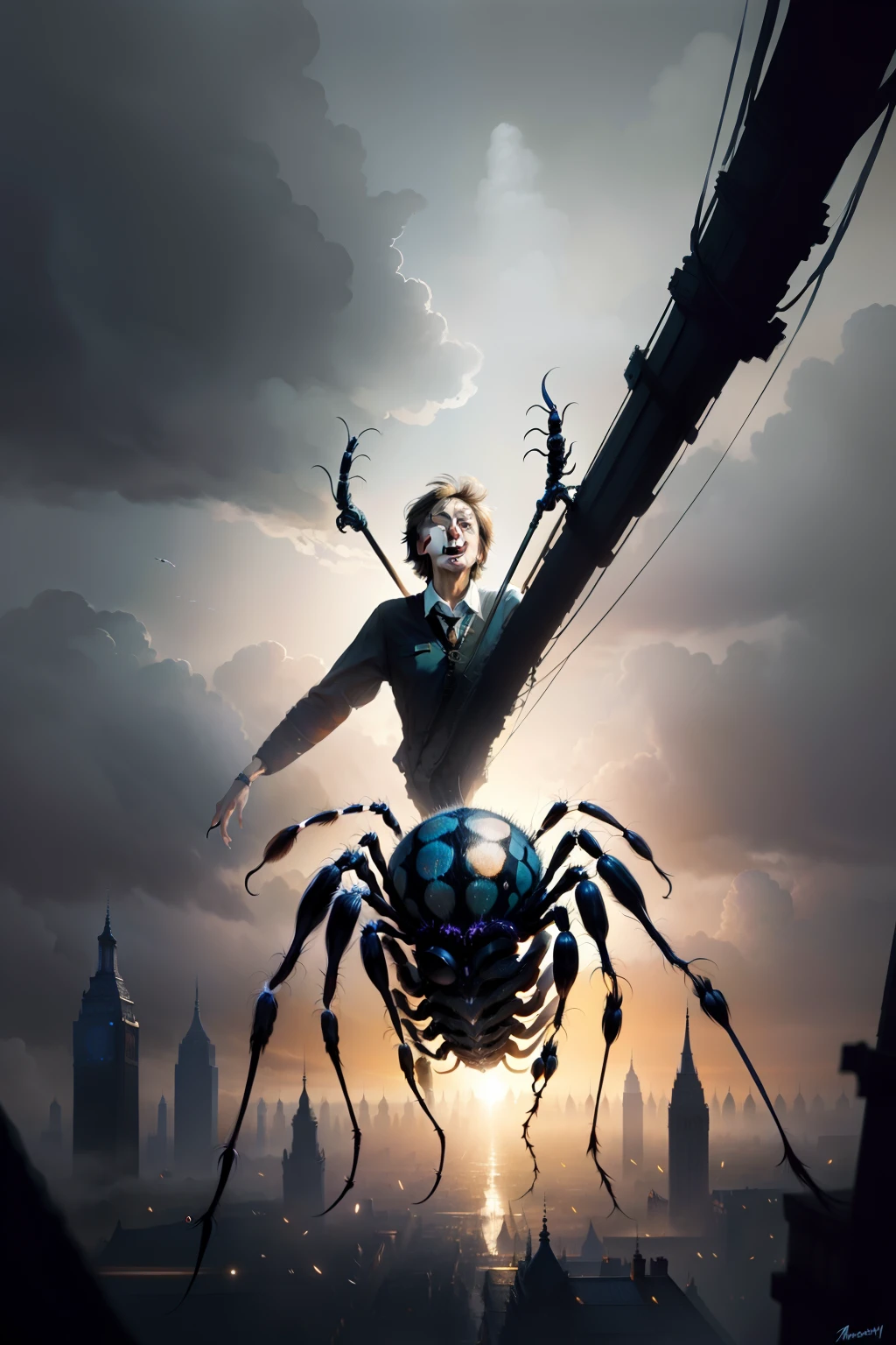 Paul McCartney, spider, concept art, 4k