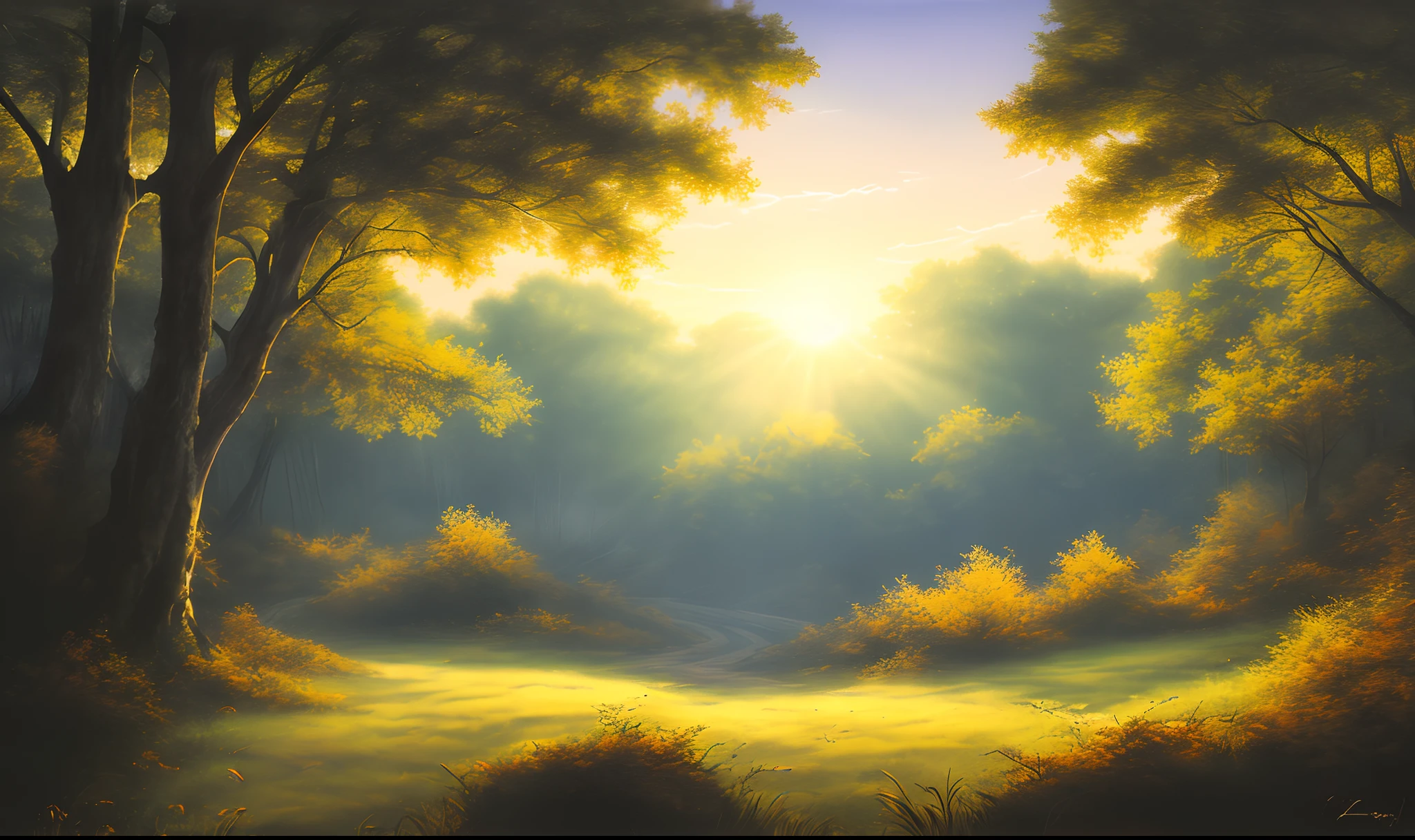 ln the forest,the setting sun,Kizi