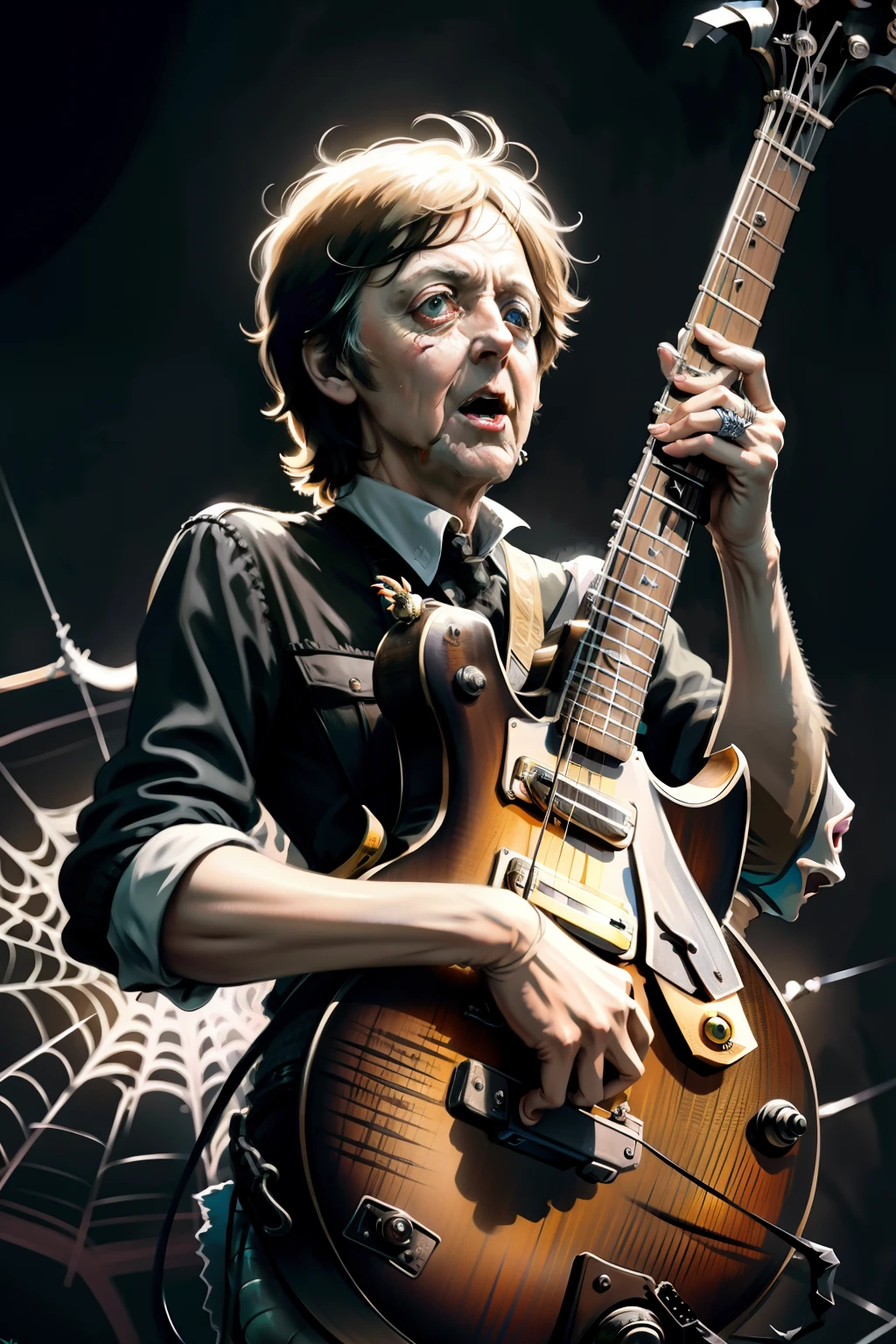 Paul McCartney, spider, concept art, 4k