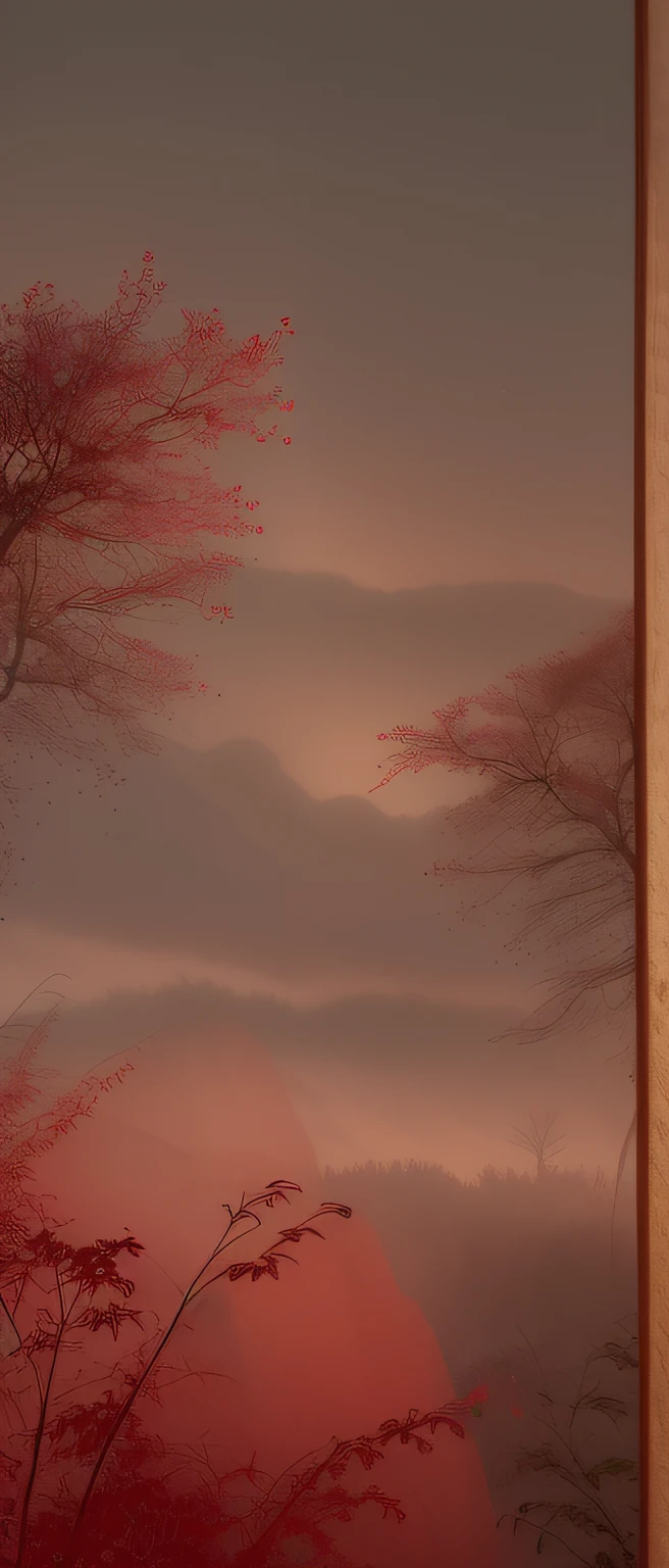 Tradition Chinese Ink Painting,Fantastic art tree in a bottle,fluffly,realisticlying,photore,kanon,dream-like,Artistically,Leaves and branches of the glow,There are flowers on the top of the head。 Ultra-detailed photorealism by Greg Rutkowski - H 1024 W 804 | f 1 6 lens mark 2:2 s 3555 mm film grains :1 Lifelike high-resolution clear focus contrast!!Intricately detailed atmospheric refractive illumination Unreal Engine 5 cinematic concept photography masterpiece Octane renders trends on cgsociety as red trees,nighttime scene,