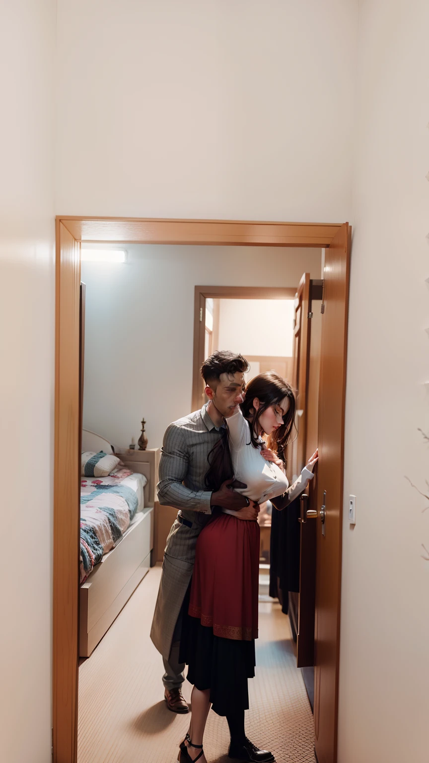 A man hug her