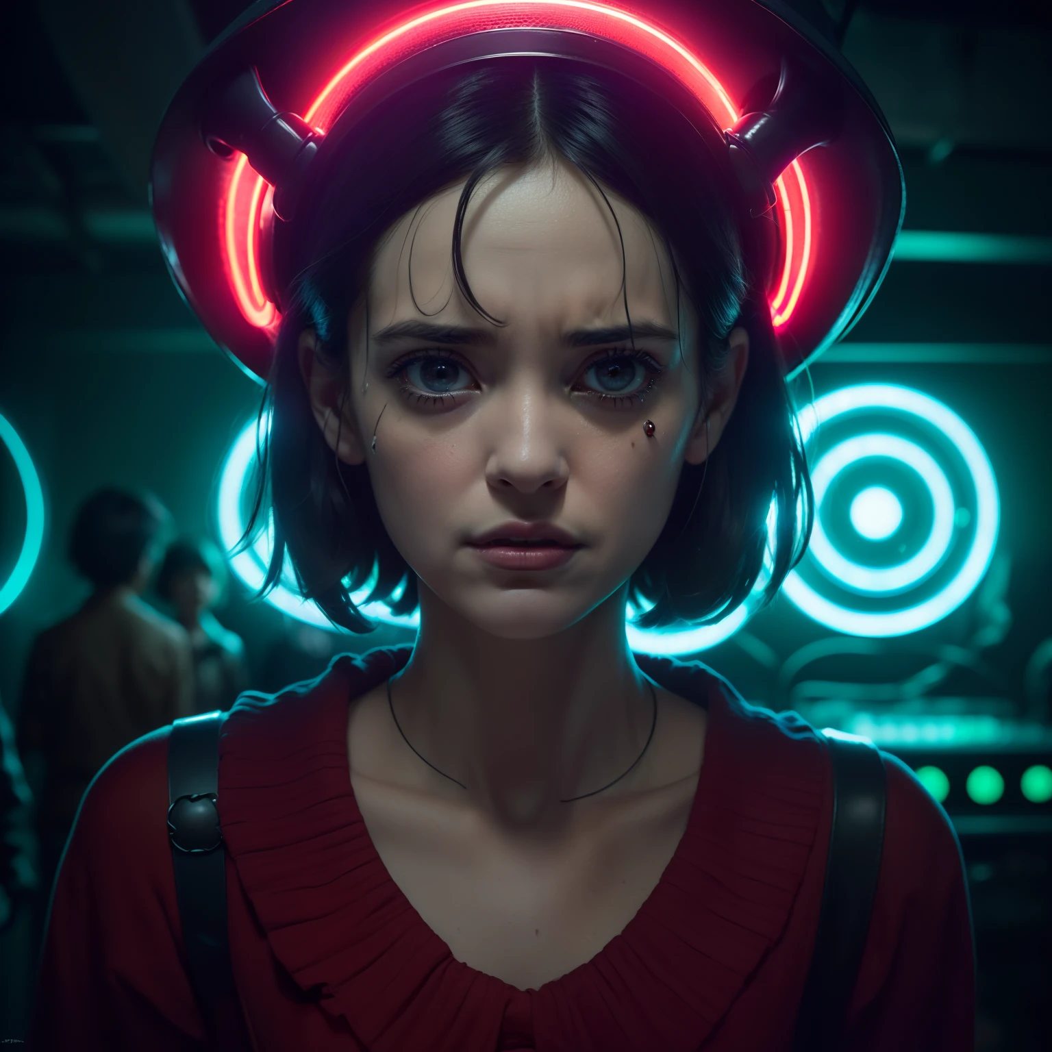 "Stranger things" serie:1.3), (Ambiente cautivador de los 80:1.3), (Close-knit group of curious kids on vintage bikes:1.2), (Intrigante mezcla de eventos sobrenaturales y mundanos:1.2), (Evocative flashing neon lights that cast an eerie glow:1.3), (Sinister and secret government research center:1.2), (enigmatic tear in the fabric of reality leading to a parallel dimension:1.2), (aterradora criatura Demogorgon con dientes afilados:1.3), (Winona Ryder portraying deep concern and determination:1.3), (world twisted and distorted upside down coexisting with ours:1.2), (Tema conmovedor de amistad inquebrantable y aventura emocionante:1.2)