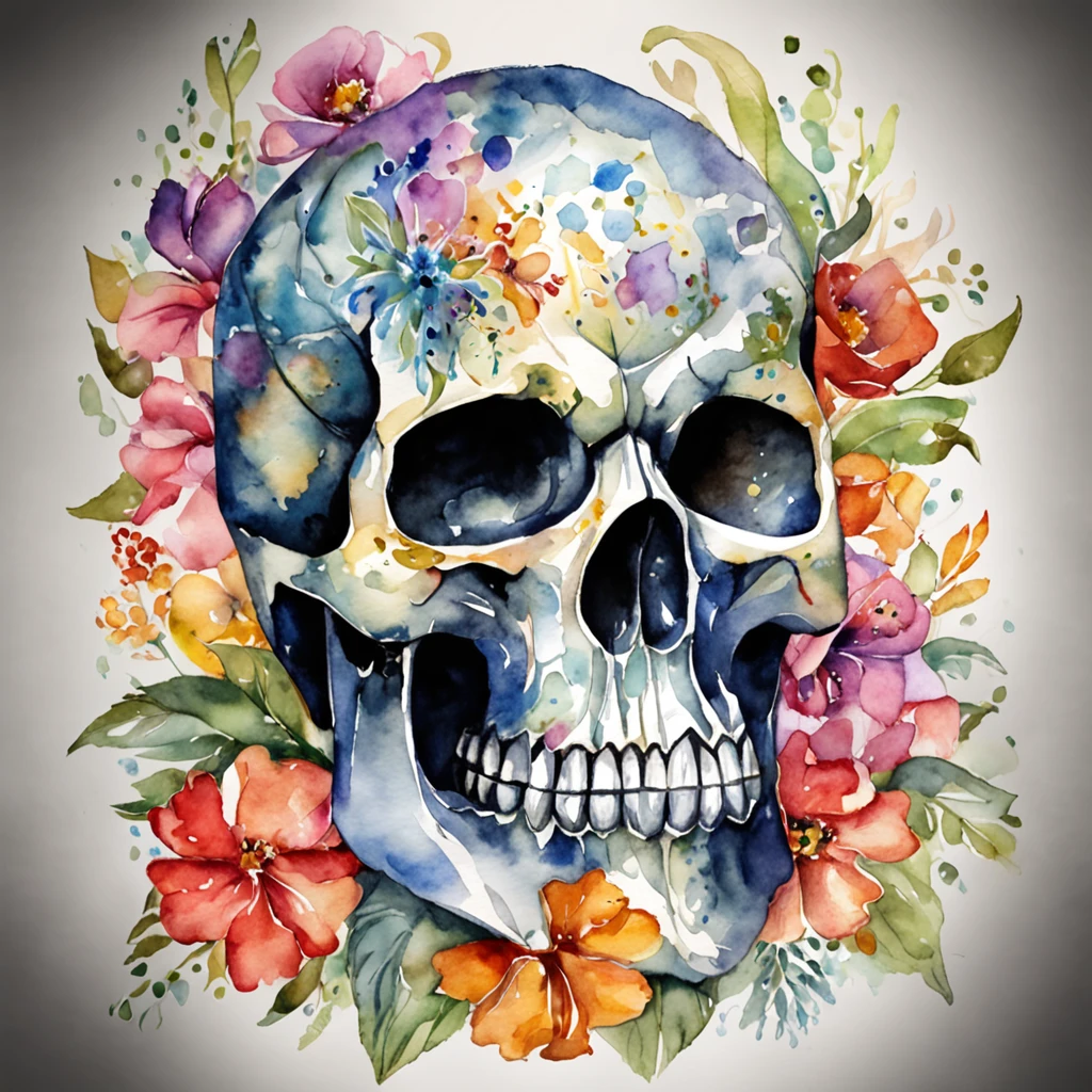 a skull made out of bright crystals on a black background
