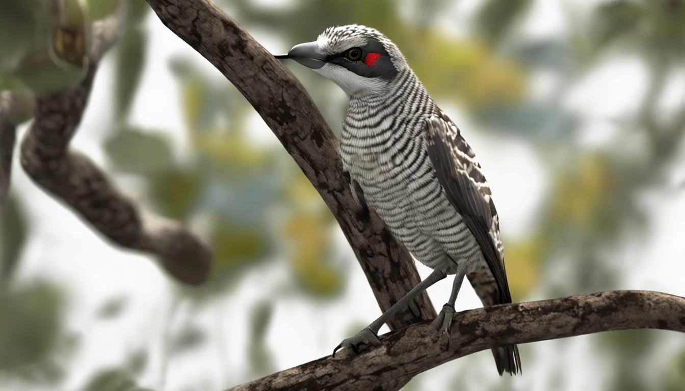 Bird of the spice African herrerito color white face with gray stripes and part of the body behind , en la parte de adelante color limon que este en un arbol sea el protagonista principal Renderizado realista natural, fotorrealista altamente detallado, render fotorrealista, Arte conceptual fotorrealista, Render hiper real, Renderizado 3D realista rojo, Aves f CGsociety, Imagen fotorrealista, fotorrealista altamente detallado, Renderizado detallado hiperrealista, Imagen detallada fotorrealista, Red bird, super detailed render, Renderizado de alta calidad