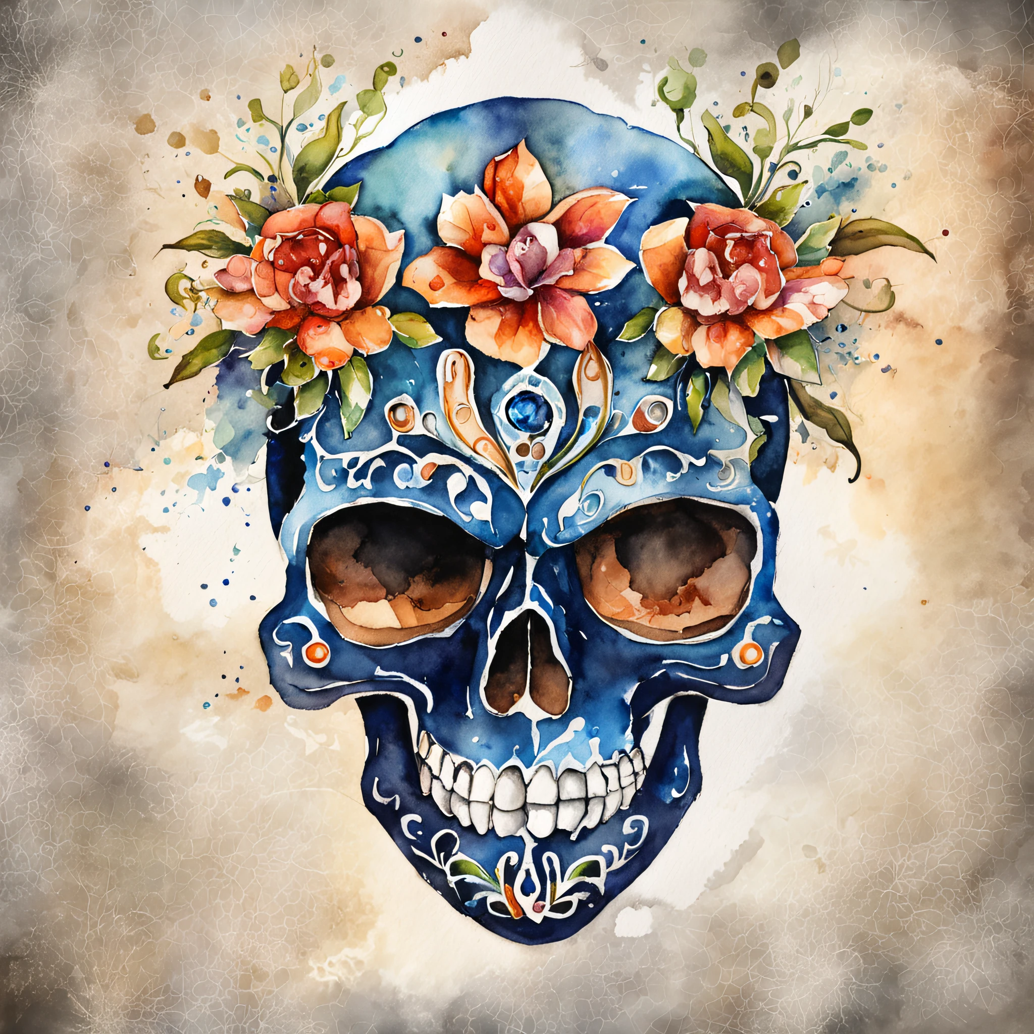a skull made out of bright crystals on a black background