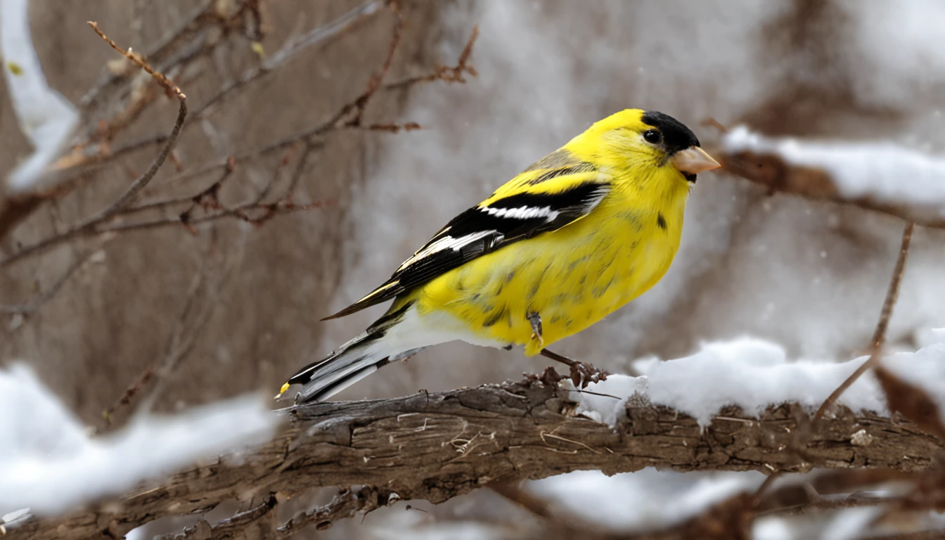 American Goldfinch with intense yellow and black colors that this in a tree is the main protagonist Natural realistic rendering, fotorrealista altamente detallado, render fotorrealista, Arte conceptual fotorrealista, Render hiper real, Renderizado 3D realista rojo, Aves f CGsociety, Imagen fotorrealista, fotorrealista altamente detallado, Renderizado detallado hiperrealista, Imagen detallada fotorrealista, Red bird, super detailed render, Renderizado de alta calidad