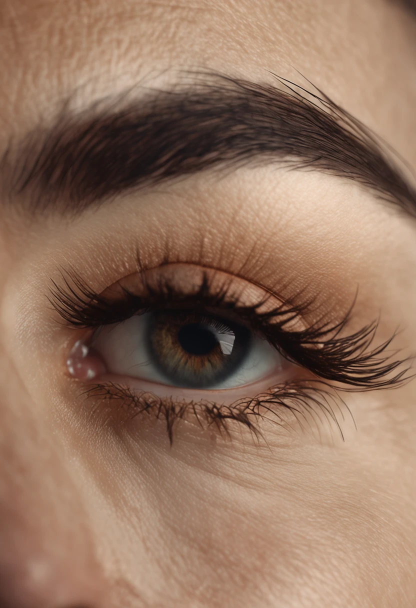 Eye, high quality, brown, with eyelashes