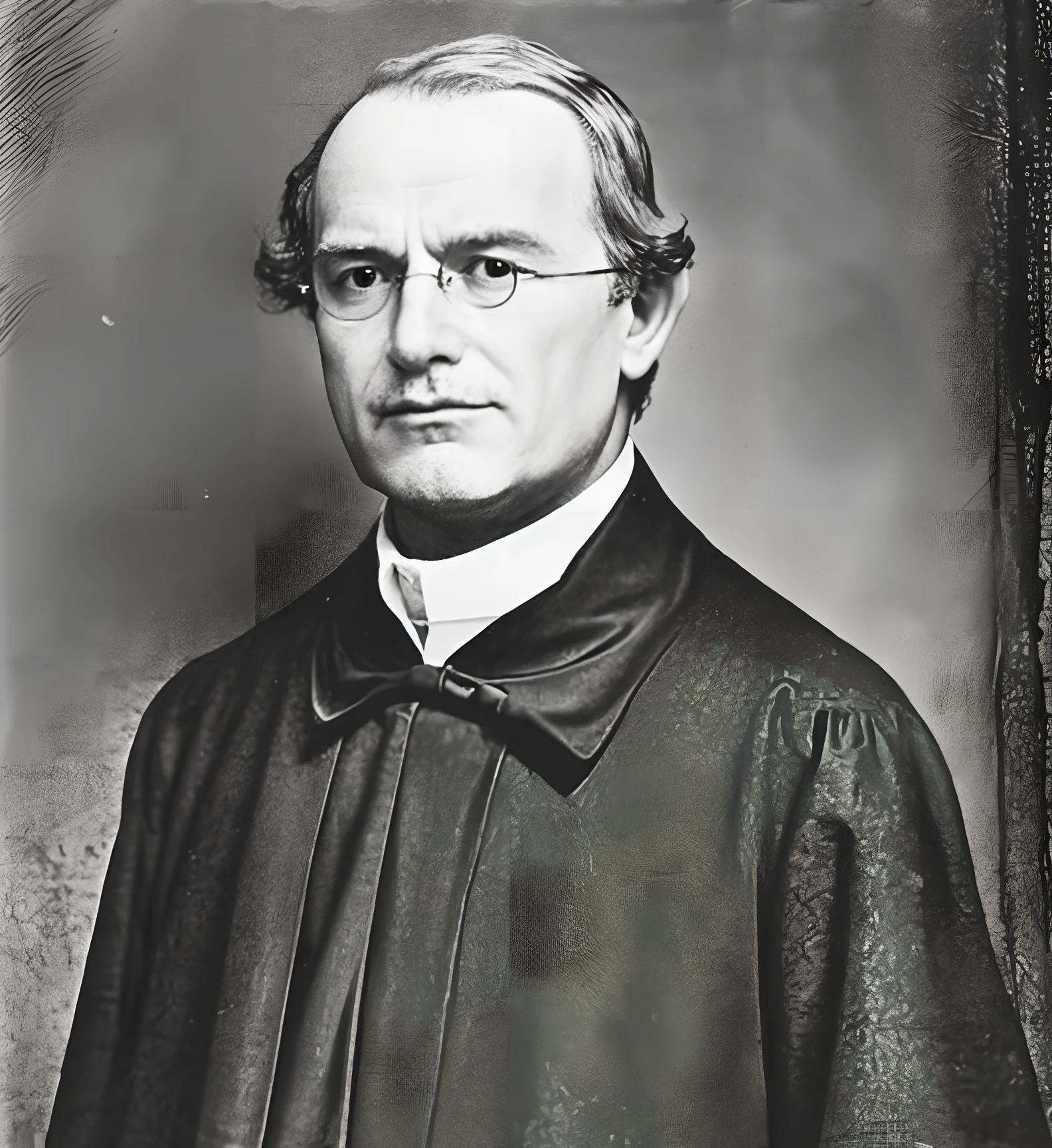 Monge de um mosteiro agostinho, Gregor Johann Mendel, The father of genetics. Em uma foto preto e branca de corpo inteiro.