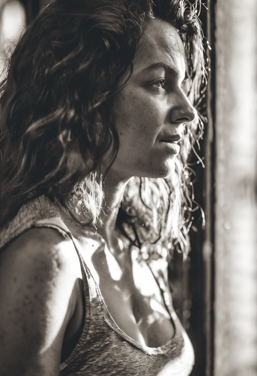 portrait, clouse-up, upper body, Best quality, masterpiece, ultra high res, (photorealistic:1.4), raw photo, street photography, trending on flickr, 1girl, topless ((small saggy breasts)), in the dark, low key, deep shadow, cold light, deep contrast, bokeh, depth of field, (looking at viewer, softly smiling), a photo of a inside a subway car, wall full of grafittis, Drew Tucker, award-winning photograph,neoism, ((upper body)), ((straight photo)),light smile,exposure blend, medium shot, bokeh, (hdr:1.4), high contrast, (cinematic, teal and orange:0.85), (hyperdetailed:1.2), (????:0.4),huge breasts, solo