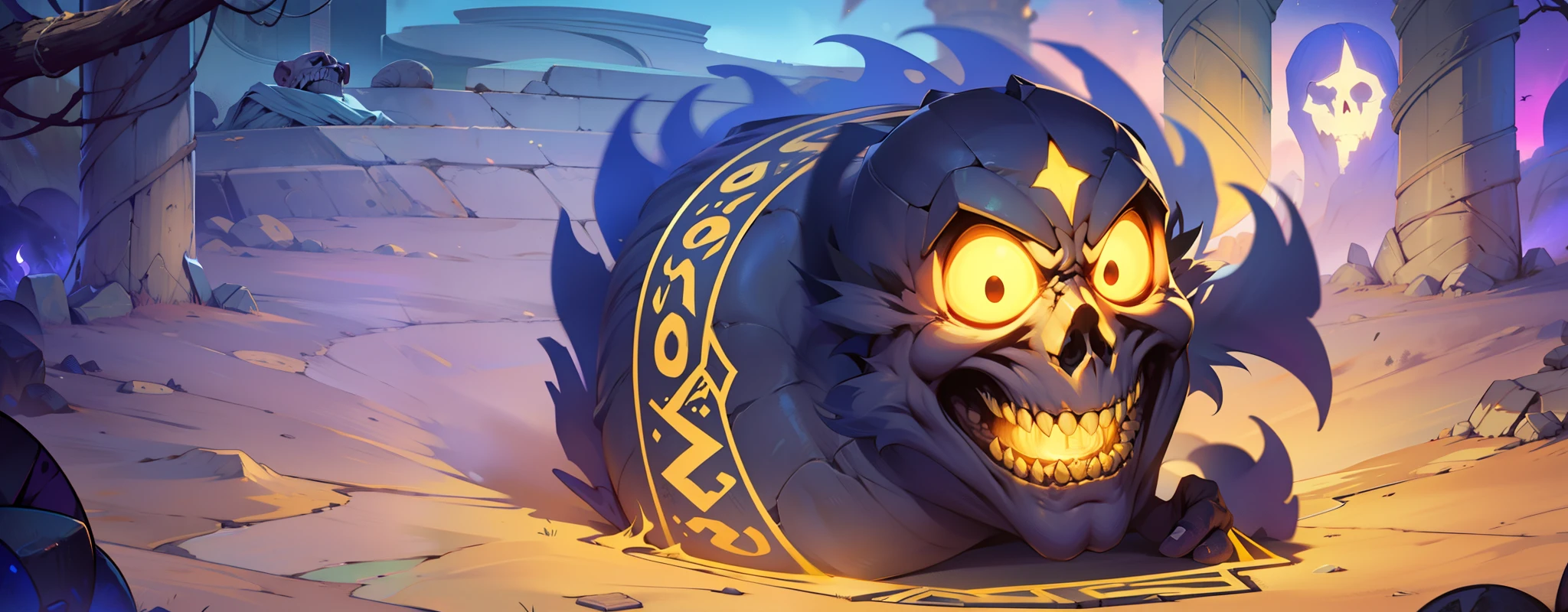 Logo, Horrifying mummy ,Jack-o'-lanterna,Estilo Cartunesco,Wide angles,icon ,angle of depression,personagem de jogo,tmasterpiece,melhor qualidade,ultra-highresolution,3Drenderingof,8k,