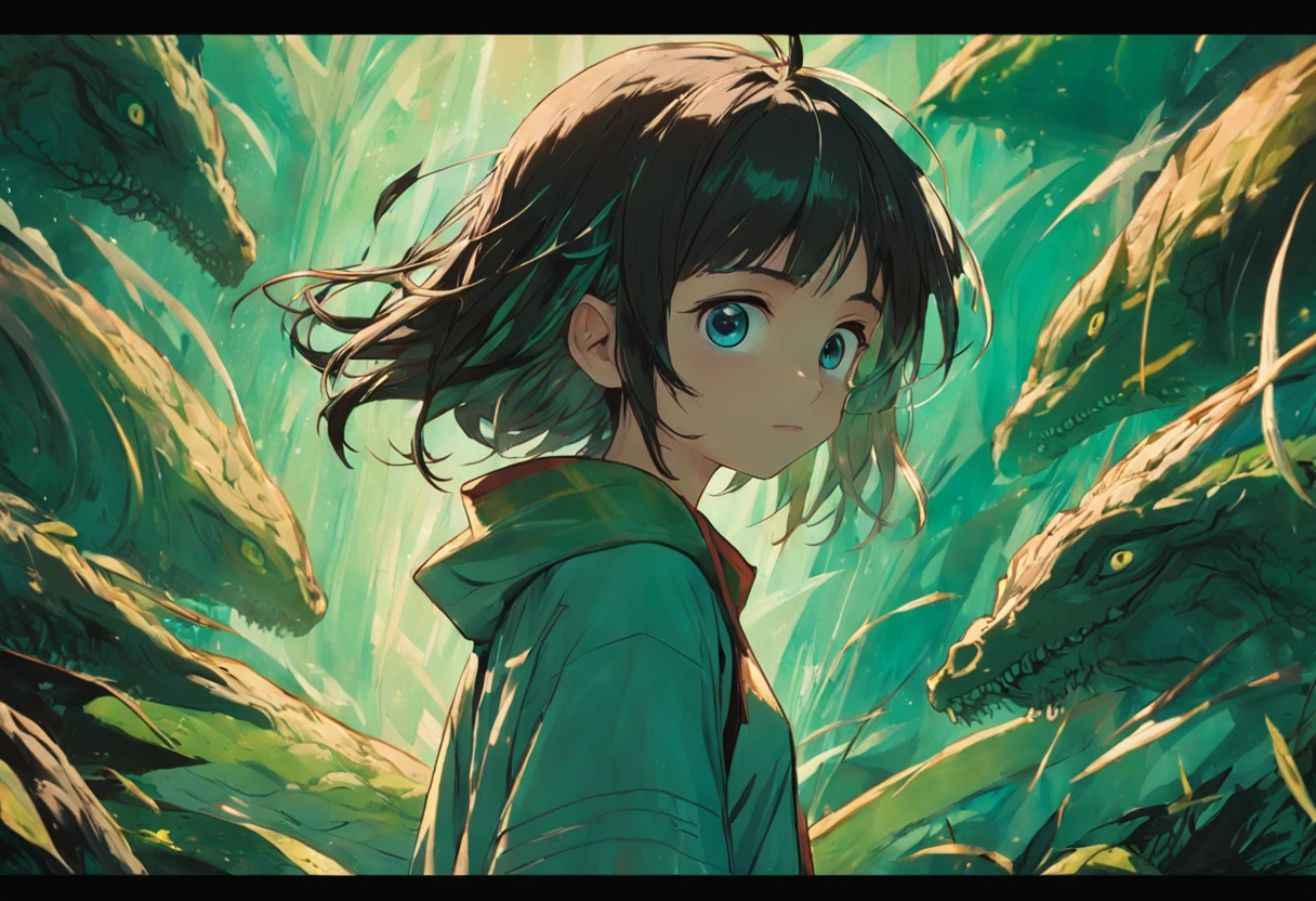 um close-up extremo：Jovem espadachim masculino da dinastia Song，Cabelo sobe，Empunhando um longo taco de beisebol，Eyes are cold。postura de luta，motion blur，hand perfect，Alien forest in the wind，contraste de luz e sombra，Top views，foco nas pessoas。Profundidade de campo 1.5。Estilo de pintura de salpicos de tinta chinesa，Desenhado por Zhang Daqian。