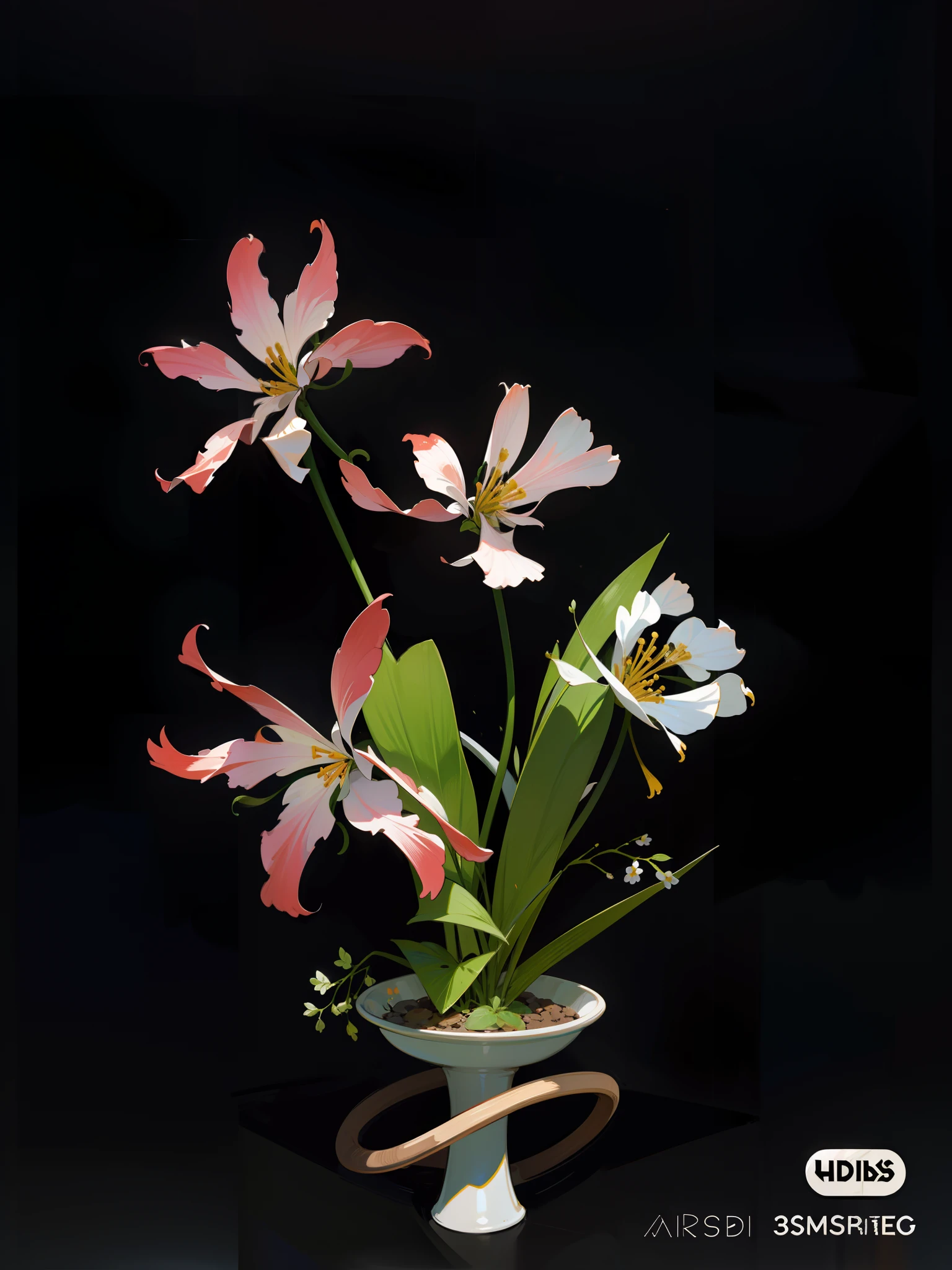 Celluloid style,Illustration style, Monomeric plants, The is very detailed,UHD,highres,high details,ccurate
