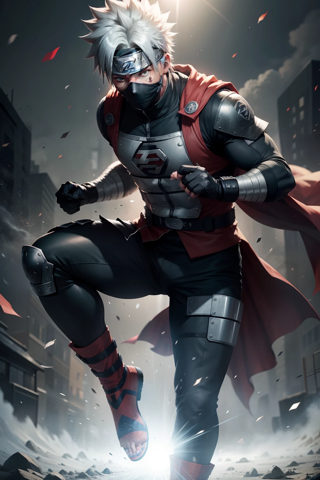 Kakashi Hatake (naruto) x superman, full body, solo, Cinematic Experience