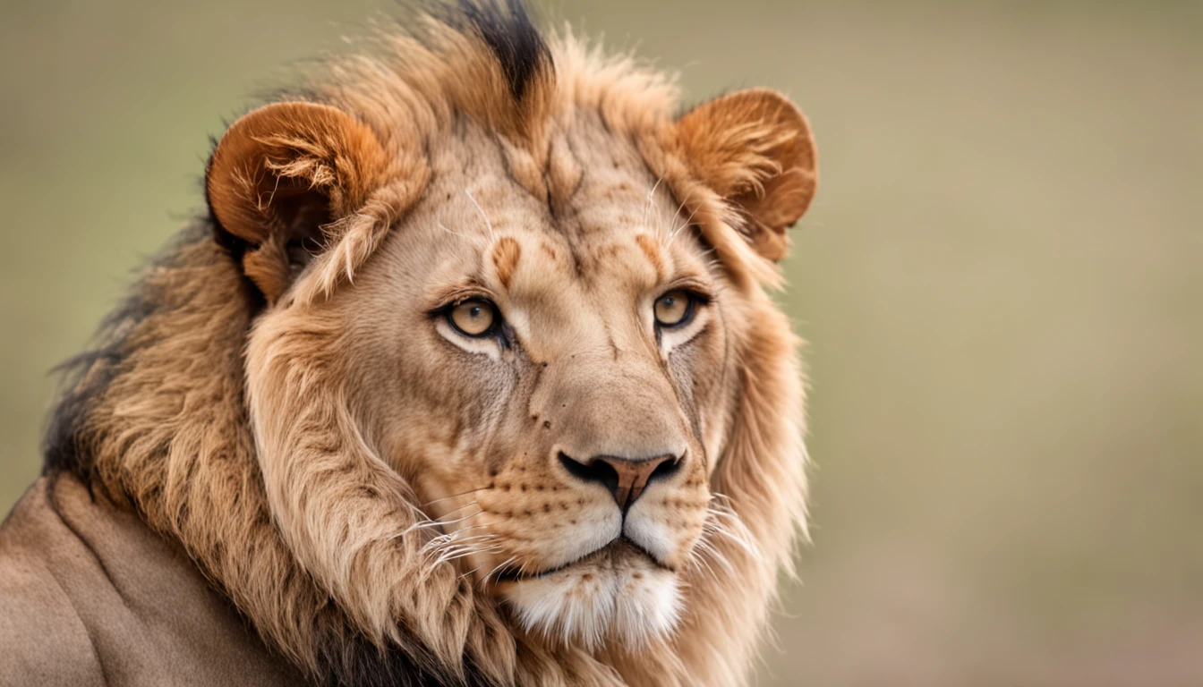 A lion with the imperial flag of Brazil in the background