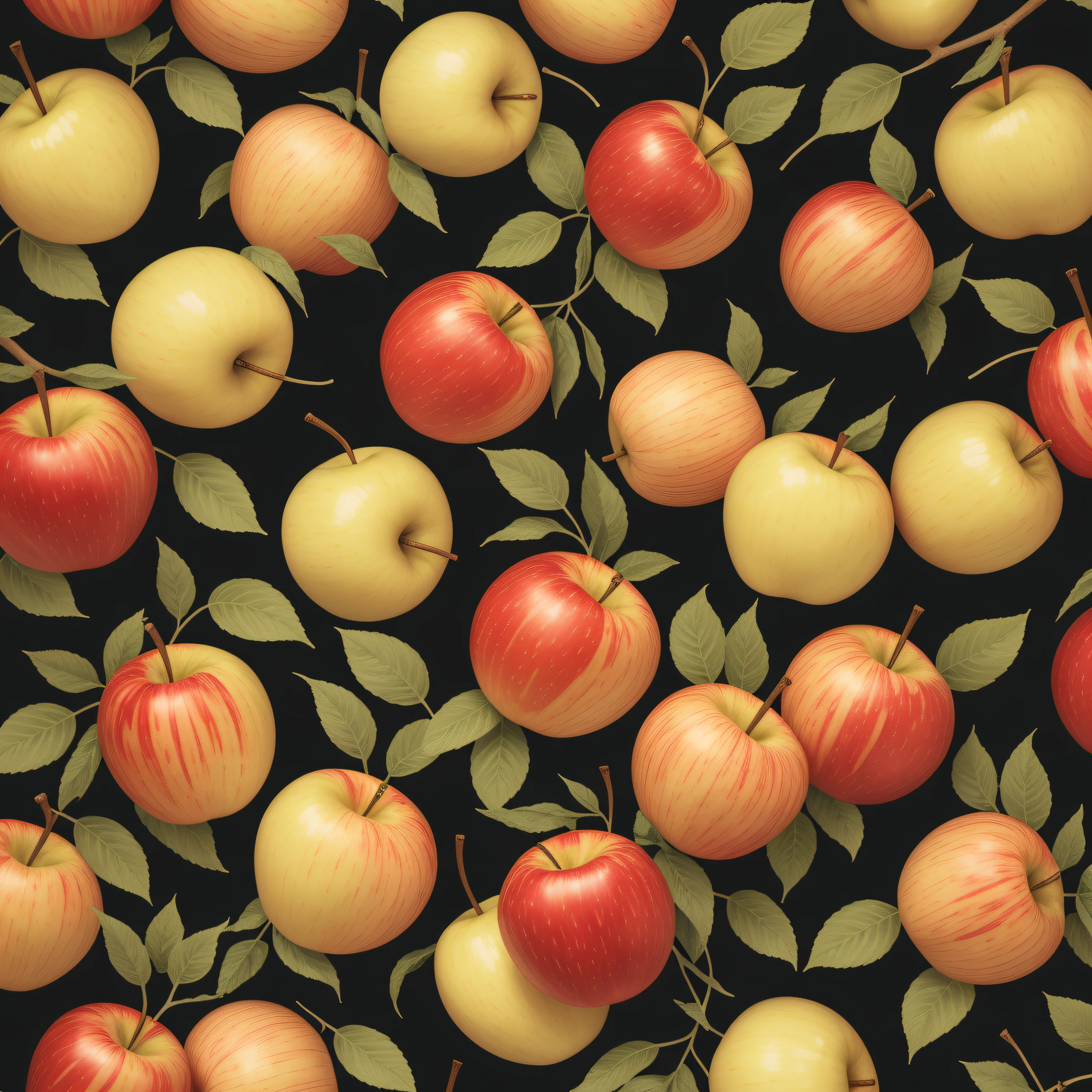apples and flower wallpaper pattern