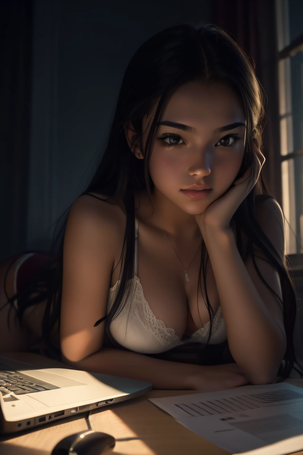"Sexy -yeld gi playing "valorant" Effuzi on the computer."