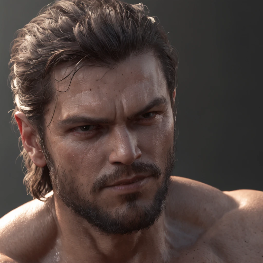 (Professional 3D rendering:1.3) de (Realistic:1.3) Foto de arte mais bonita do mundo，Features soft, bright male heroes, ((Epic hero fantasy rough muscular man wet hero angry look long hair short beard and fierce expression in dynamic pose, fantastic location, majestoso ambiente desordenado)), corpo inteiro 8k unidade render, action shot, poros da pele, very dark lighting, sombreamento pesado, circunstanciado, Rosto detalhado, (vibrante, fotogrdeia realista, Realistic, Dramatic, Escuro, foco nítido, 8k), (Old leather clothes damaged by bad weather:1.4), ((((Use peles)))), (intrincado:1.4), decadente, (altamente detalhado:1.4), pintura digital, rendering by octane, art stations, Conceito-Arte, liso, foco nítido, illustration, germe da arte, (Loish:0.23), Wlop Ilya Kuvshinov, e Greg Rutkowski e Alphonse Mucha Gracias, (global ilumination, studiolight, Light Volumetric), chuva forte, floating particles, patife, fantasia, Onze, corpo inteiroesbian, ((Fundo escuro e antigo da cidade:1.3)),CGSesociedade,art stations