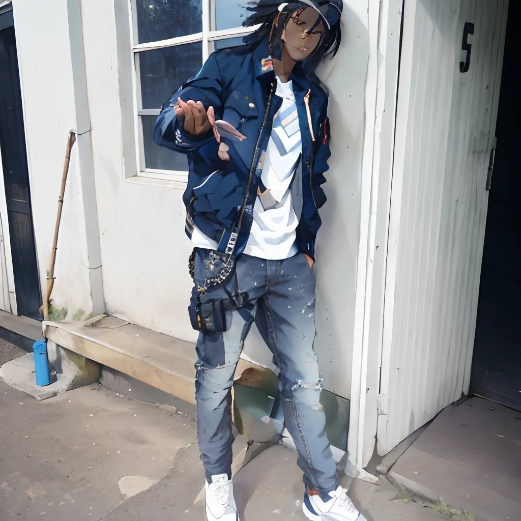 there is a man standing in front of a building with a jacket on, with a cool pose, looking heckin cool and stylish, sakuga gunplay, in style of davey adesida, taken in the early 2020s, cool pose, photo shoot, modelling, mongezi ncaphayi, stylish pose, fullbody shot