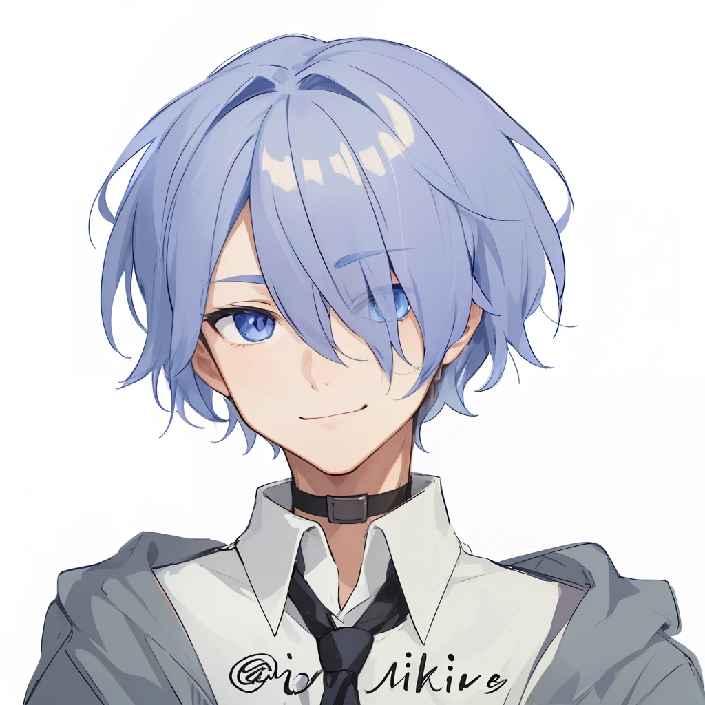 1 boy, light smirk
