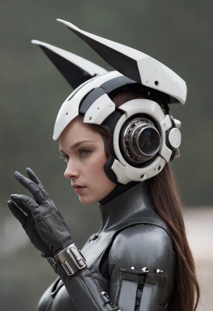 1girl,solo,machine,exoskeleton,helmets with horns,science fiction,simple background, (nsfw:1.2),(low quality:1.4),(worstquality:1.4),(extra fingers, deformed hands, polydactyl:1.4),