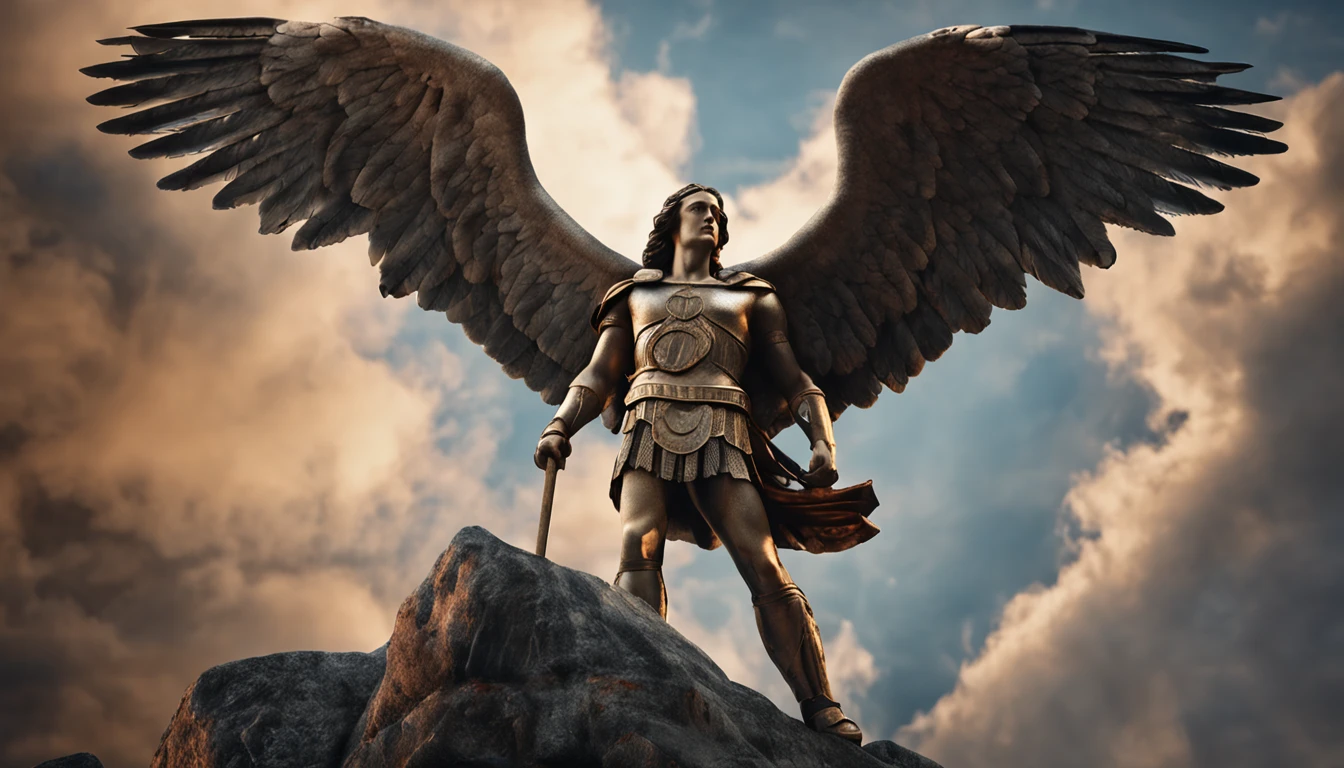 Realistic image of Archangel St. Michael looking forward