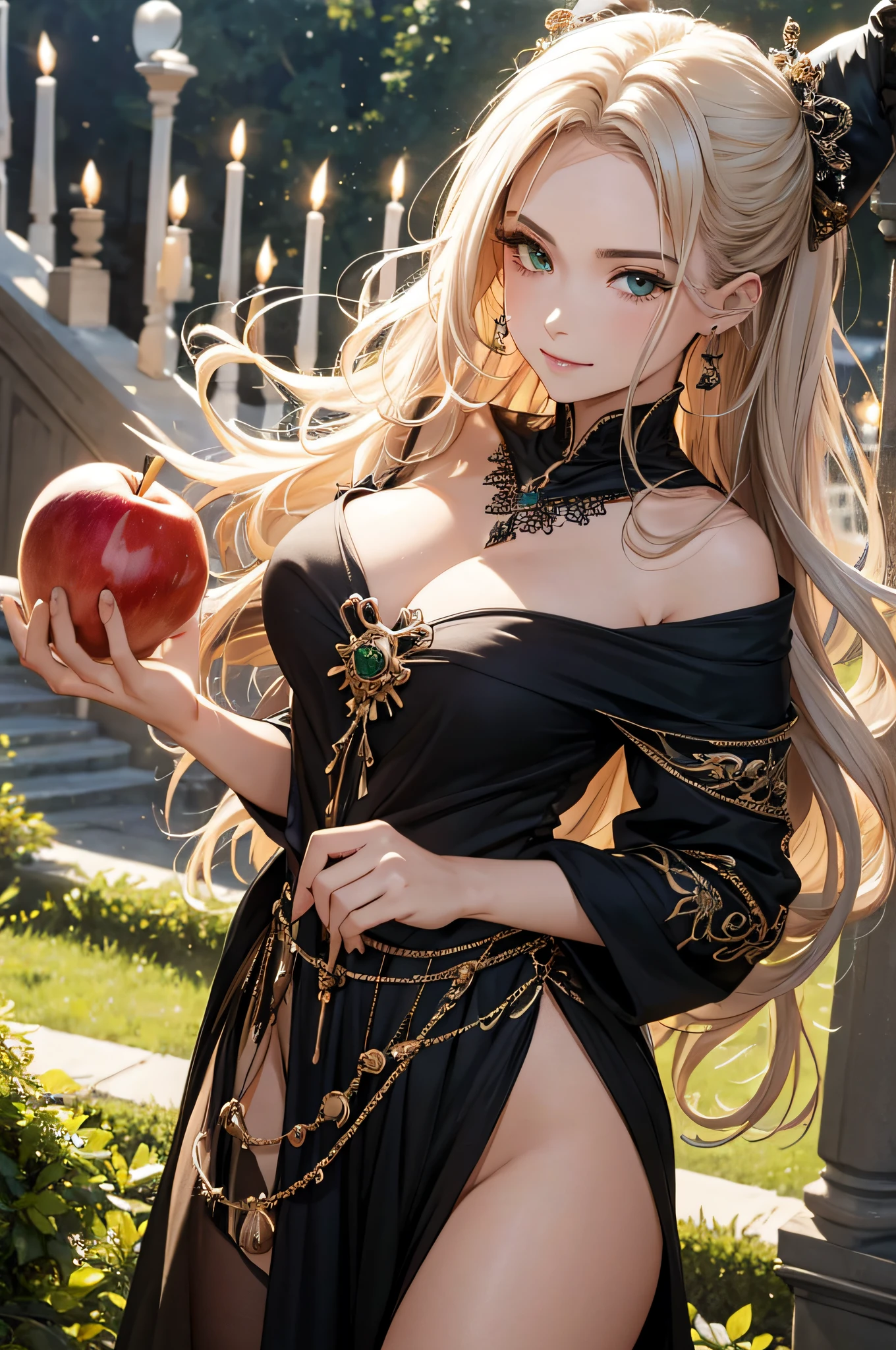 ( 8k, premiados, best quality), High definition, Super Detalhe, alto detalhamento, anatomicamente correto, Perfect illustration, (masutepiece: 1.3), Poisoned Apple Witch, The green liquid boils in a black cloak in a large pot, The triangle has, focinho longo, rosto branco, Rugas, Enredo algo、Detailed hand、dedo detalhado、mulheres idosas