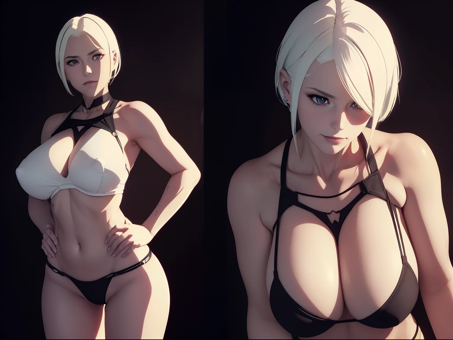 (((Lucyna "Lucy" Kushinada))) (white hair) ((cyberpunk edgerunner)) (((enormes tetas))) 8k,((cuerpo completo))(((Amazing tits)))caliente, hermosa,((Hornie)), 8k, hiperrealista todo como un motor irreal trazado de rayos render ((estilo humano hiperealista)),(((Empty dark background))). hiperrealista todo como un motor irreal trazado de rayos render estilo humano realista ,(((Empty dark background)))., Suavemente iluminado, Intimo exquisito detalle, foco nítido, intrincadamente detallado, rewarded photography, small-catchlight, bajo contraste, alta nitidez, facial-symmetry, profundidad de campo, cinematic background, Renderizado del motor irreal, Imagen central, dream-like, Suavemente iluminado, intimo, imagen de cuerpo completo ,cuerpo completo,((tetona)),((piernas torneadas)) perfect ass ecchi