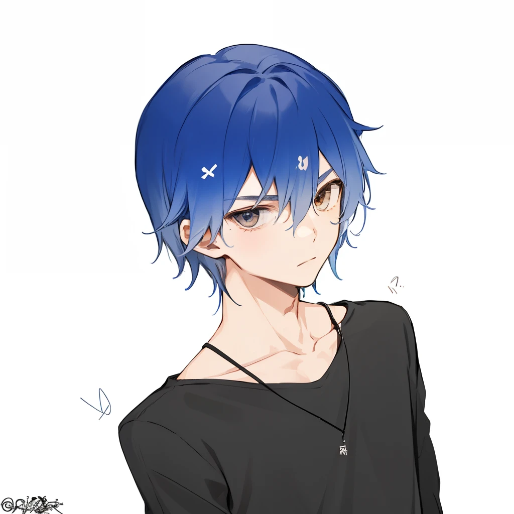1 boy、masculine, neutral expression, holding a bass guitar