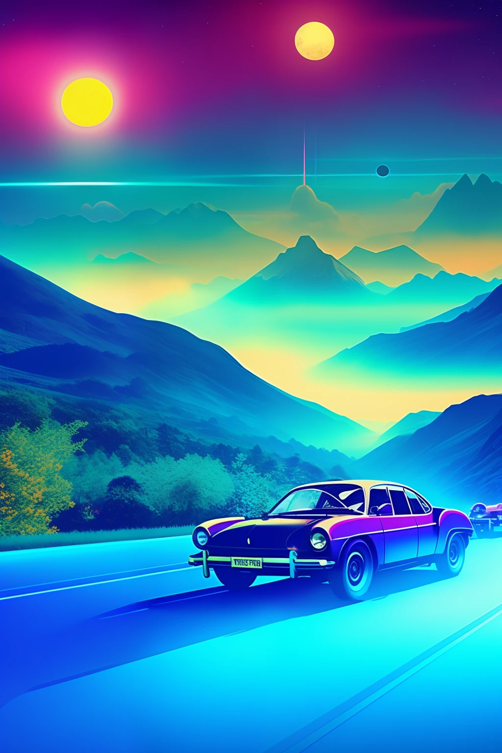 Beatles in a psychedelic submarine, concept art 4k, chaos