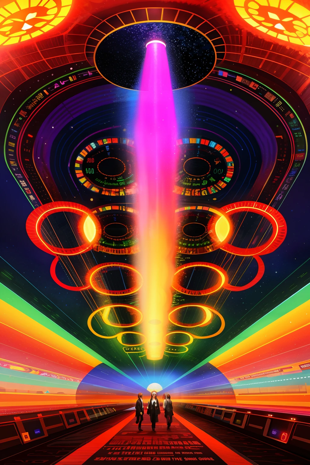 Beatles in a psychedelic submarine, concept art 4k, chaos