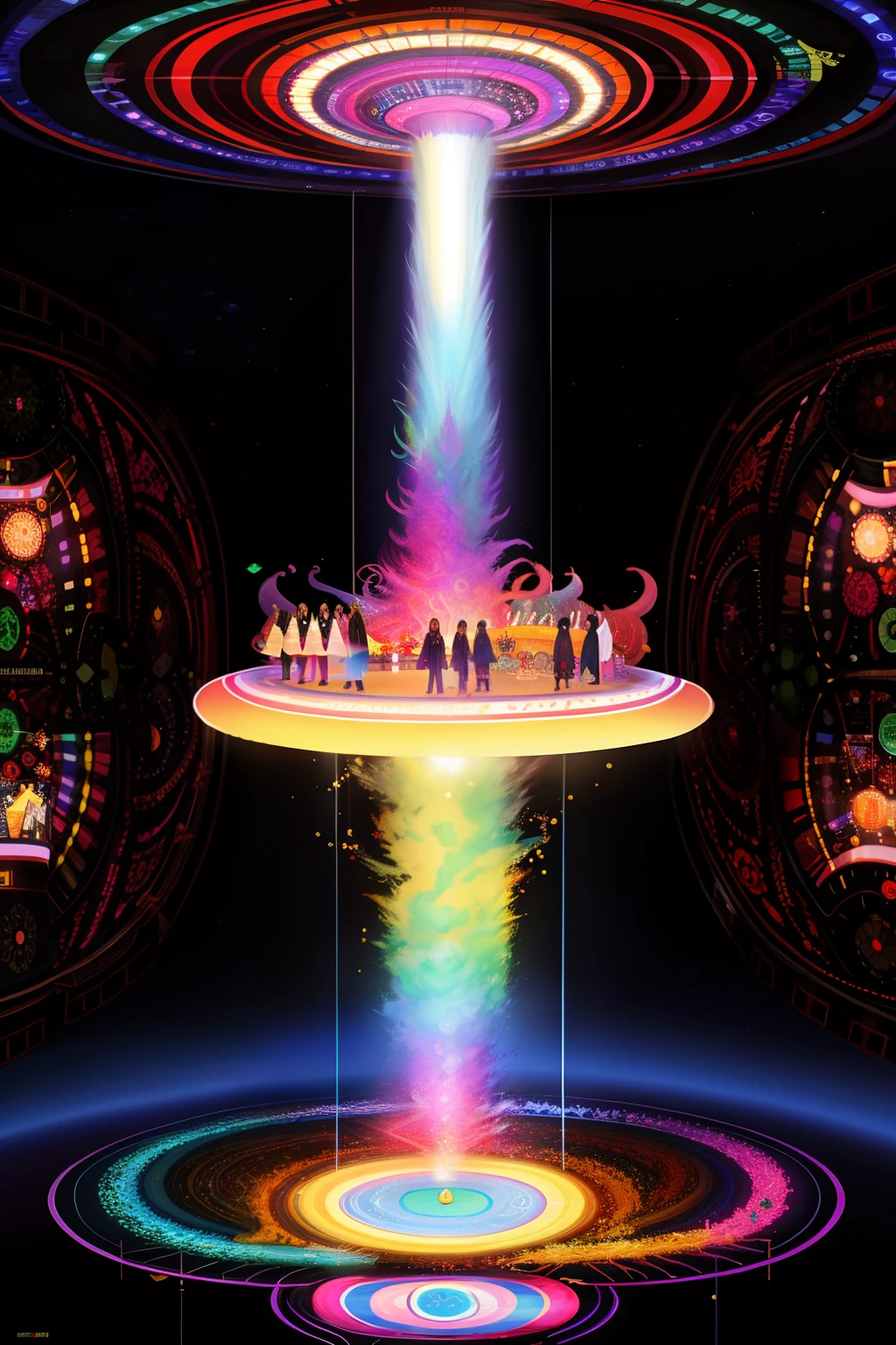 Beatles in a psychedelic submarine, concept art 4k, chaos