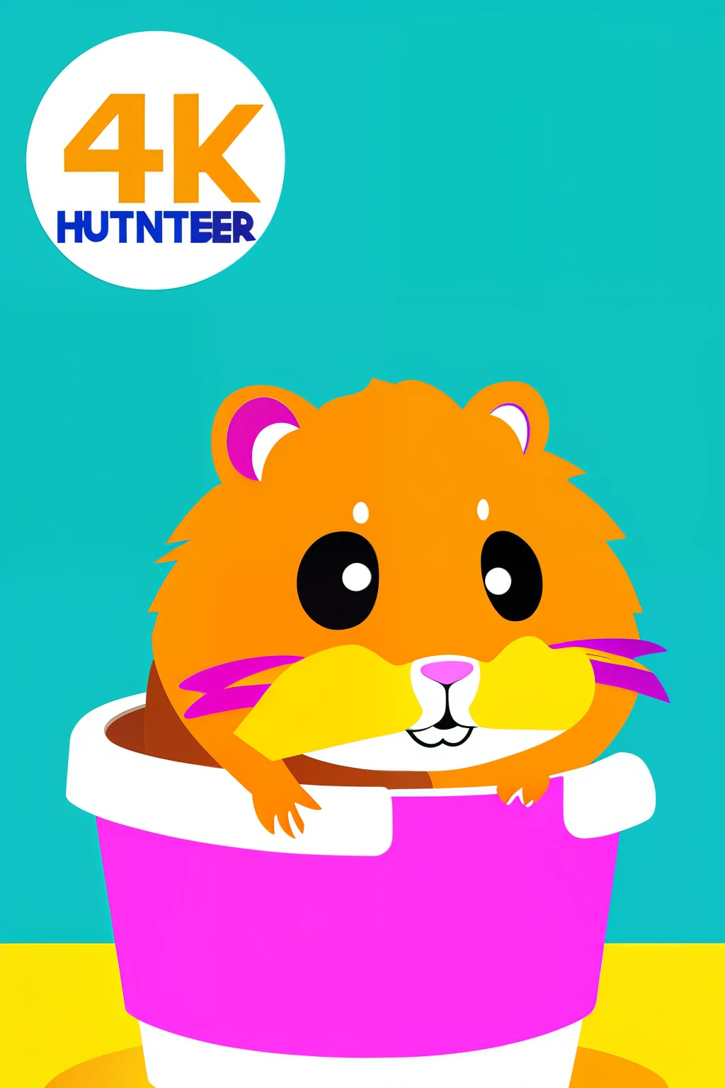 Hamster in a toilet, concept art, 4k, in the style of Peter max, chaos