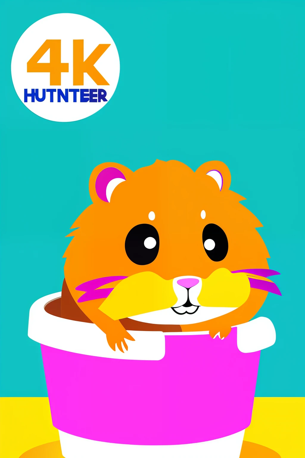 Hamster in a toilet, concept art, 4k, in the style of Peter max, chaos