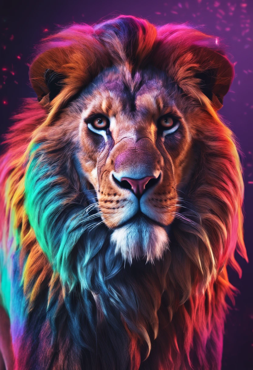 Brave Lion, 3d, com sombra no fundo