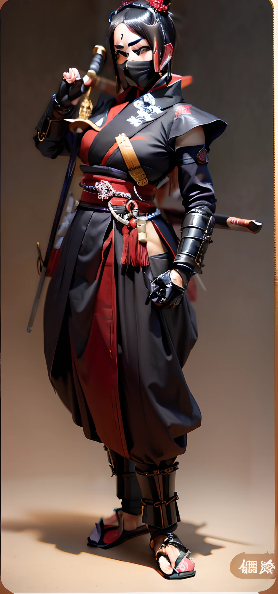 hand holding a Japanese katana sword hilt