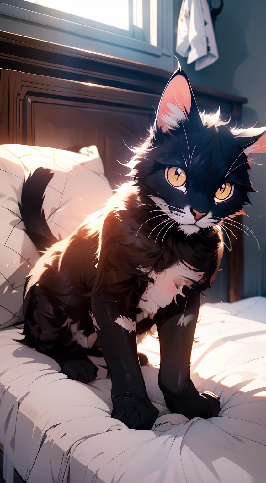 bed, pillow