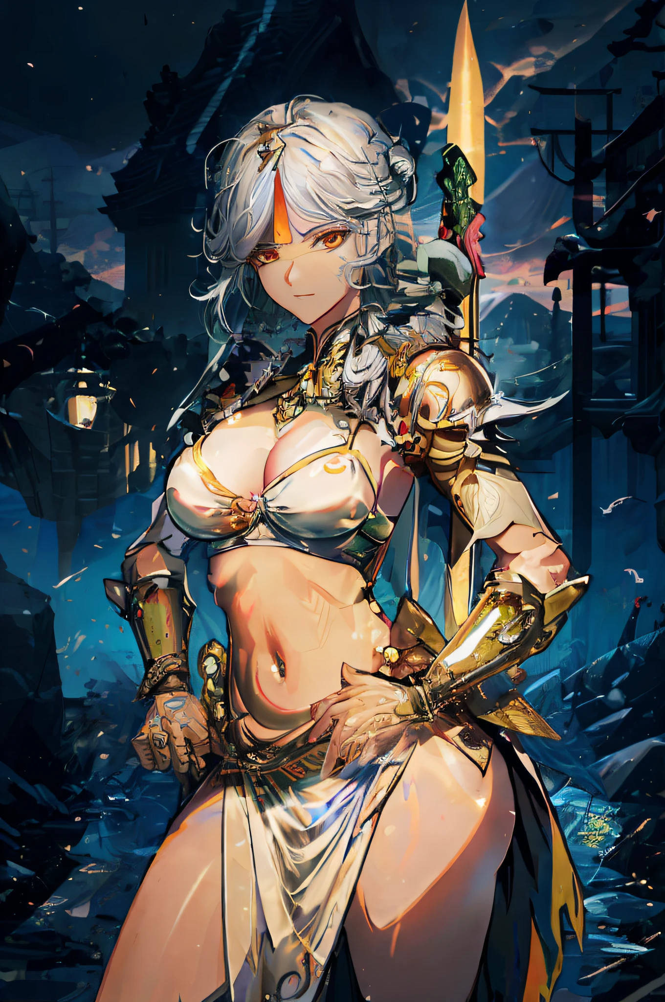 A woman in armor holding a sword and a sword in her hand, knights of zodiac girl, portrait knights of zodiac girl, cushart krenz arte chave feminina, Menina da armadura, gorgeous female paladin, Bikini Armor Cavaleiro Feminino, Mechanized Valkyrie girl, deusa anime, badass anime 8 k, arte oficial altamente detalhada, menina guerreira