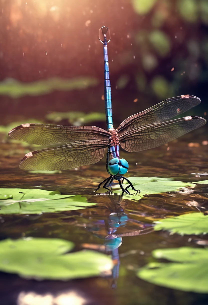 Create a happy dragonfly by talking to your crocodile friend near the pond