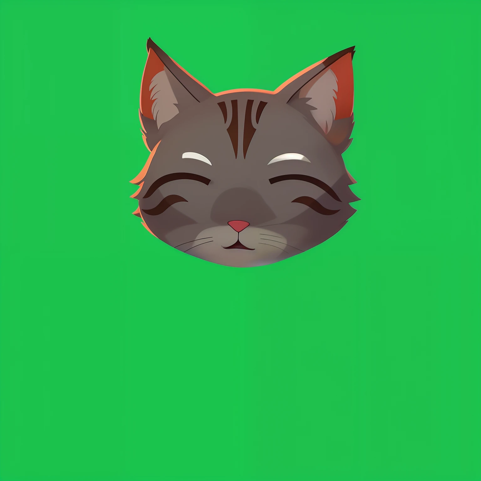 There's a cat with a sad look on his face, sem linha, cat head, the cat is smiling, visual anime de um gato bonito, illustration of a cat, quanto ele faz, Gato. pintura digital, gato anime, foto do gato, um gato bonito, a cat is smiling, foto de gato bonito, gatos, gato cinzento chibi gordo, logotipo do tema do gato