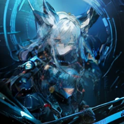 masterpiece、Near future、super elaborate、top-quality、ultra-detailliert、very detailed illustration、ighly detailed、intricate-detail、hight resolution、super complex details、Highly detailed 8k CG wallpapers、Caustics、Reflectors、Ray traching、1girl in:1.4)、独奏、Alone、(Blue_theme:1.3)、(greys_theme:1.3)、(mecha musume(Blue_theme:1.6)、mecha musume(blanche_theme:1.1)、mecha musume、machine components、Robot Joint、echanical arms、mechanical legs、head gear、Complex mechanical bodysuit、Mechanical Energy Wing、Electromechanical parts、Cyber Parts、robotics、Energy Rifle(Mechanical sniper rifle)、)、Very long hair、Black and blue hair(Black and blue long)、 The eye((blue eyess、Yellow eyes、)(radiant eyes、)(Eye trajectory、))random facial expression、TOKYOcty(Shibuya)、城市、Night time、((Neon light、Blue Neon Light))、(细致背景、(Blue_theme:1.3)、(greys_theme:1.3)、城市)、((masterpiece))、absurderes、nffsw、(Classic Headshot Pose)、cyberpunkcity、masterpiece、hight resolution、