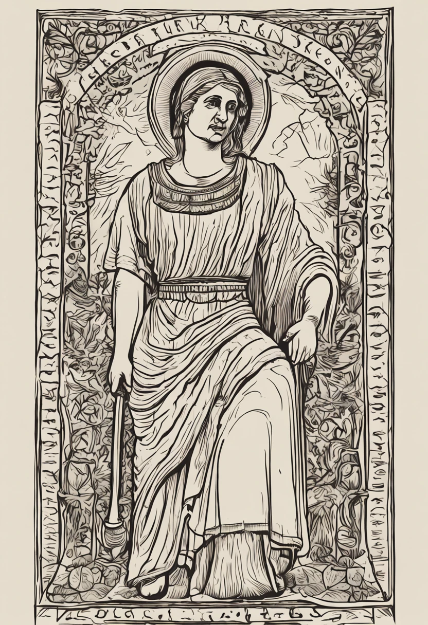The central figure of the image is a woman dressed in a tunic that refers to antiquity, evoking the biblical context of Judges 19. A vestimenta deve ser desgastada e modesta, alluding to the time and the biblical narrative. She holds a part of the tunic firmly, symbolizing the fight against domestic violence she faces.
A mulher olha diretamente para o espectador, your eyes conveying a mixture of pain and determination. Seu rosto iluminado por uma luz suave contrasta com um fundo mais sombrio, emphasizing the courage to face difficult situations.
Ao redor dela, there are shadows and chains, representing the violence and imprisonment she suffers. No entanto, the shadows begin to dissipate as they approach the edges of the image, symbolizing your journey toward liberation.Como toque final, Add a subtle element of the time, as an old household object, como uma jarra de barro, positioned next to the woman. This will strengthen the connection to biblical history and historical context.